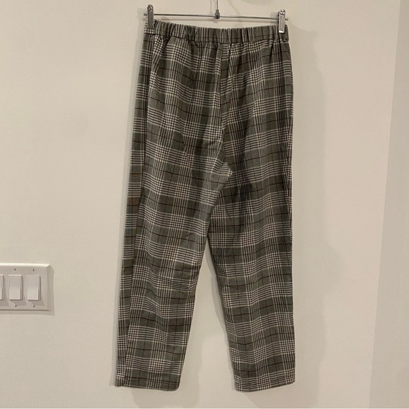 H&M Black White Plaid High Waisted Business Casual Trouser Pants - Picture 4 of 10